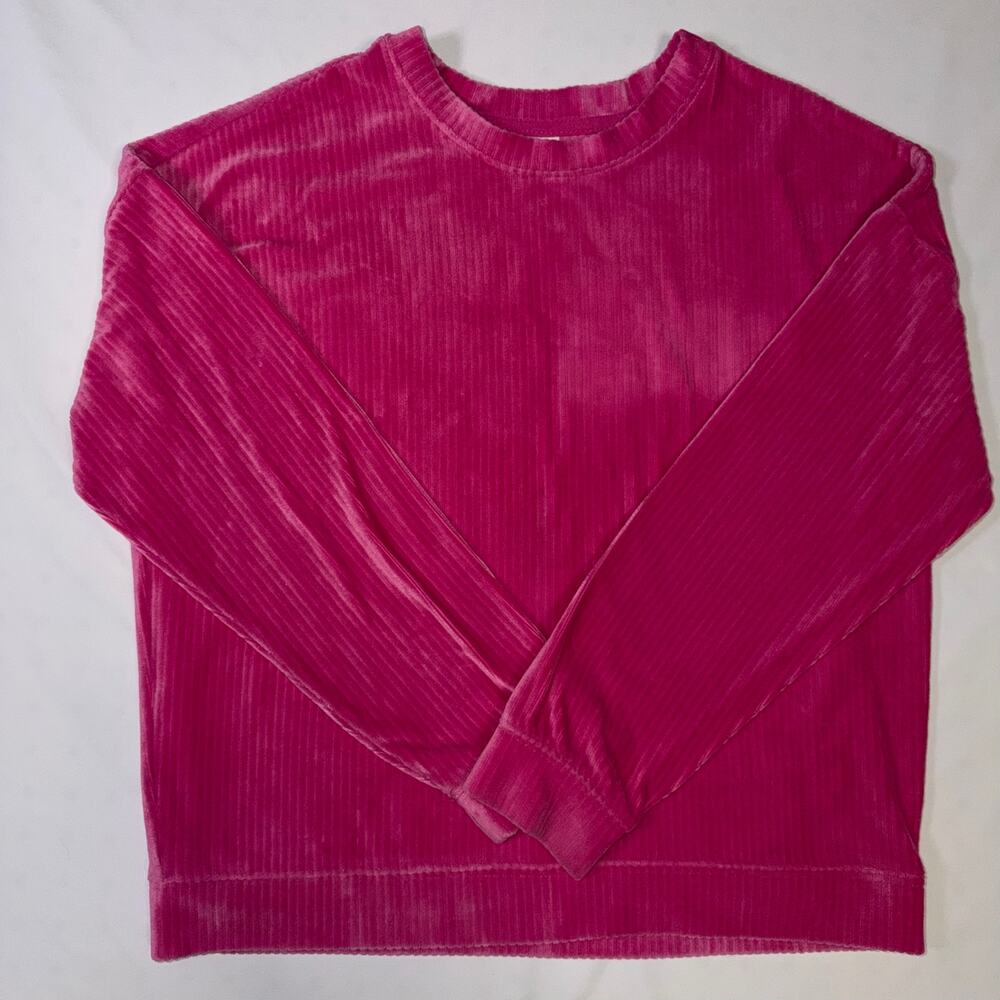 Girls' XL Hot Pink Velvet Sweater – Soft & Stylish